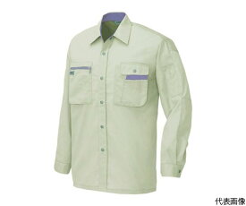 アイトス 長袖シャツ（男女兼用）（薄地）　アースグレー×ミストバイオレット　L 1着 5325-004-L
