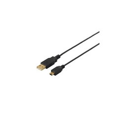 BUFFALO USB2.0ケーブル（A　to　miniB）　スリムタイプ　0.5m　ブラック 1個 BSUAMNSM205BK