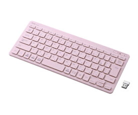 プラス 薄・ミニ ワイヤレスキーボード ピンク 1個 TW-KB002