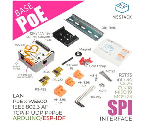 M5Stack M5Stack�pLAN���W���[���iW5500���ځAPoE�Ή��j 1�� M5STACK-K012-C-V12