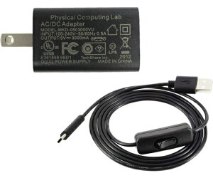 Physical�@Computing�@Lab Raspberry Pi 4�p�d���Z�b�g�i5V/3A�A�Z�p���[�g�^�C�v�j 1�� TSI-PI046-5V3A-02