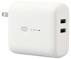 GR oCobe[ ܂[dΉ 5000mAh USB-Ao2|[g zCgtFCX 1 DE-AC06-5000WF