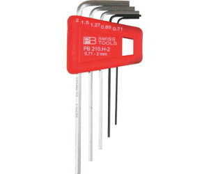 PBスイスツールズ 六角棒レンチセット(パックナシ)1セット(5本入) 1セット(5本入) 210H-2