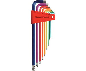 PBスイスツールズ ボール付ロング六角棒レンチ9本セット(レインボー)(パックナシ 1セット(9本入) 212LH-10RB