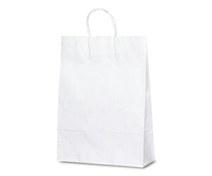 ベルベ 紙袋 自動紐手提袋 T-8 白無地 200枚 1ケース(200枚入) 1898