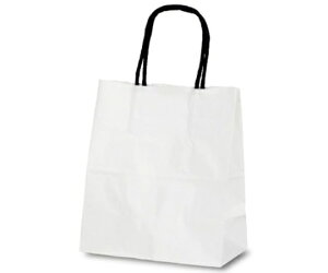 ベルベ 紙袋 自動紐手提袋 T-1 白無地(黒紐) 200枚 1ケース(200枚入) 1127