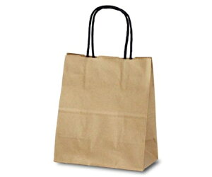 ベルベ 紙袋 自動紐手提袋 T-1 茶無地(黒紐) 200枚 1ケース(200枚入) 1128