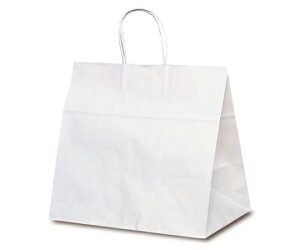 ベルベ 紙袋 自動紐手提袋 T-11W 白無地 200枚 1ケース(200枚入) 1198