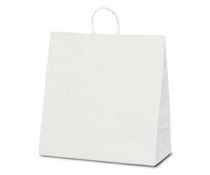 ベルベ 紙袋 自動紐手提袋 T-15W 白無地 200枚 1ケース(200枚入) 1298