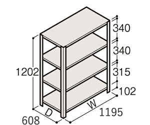 �C�g�[�L�^ITOKI �y�ʒI ERR�J���^ H1200×W1200×D600 �L���I 3�i 1��