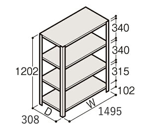 �C�g�[�L�^ITOKI �y�ʒI ERR�J���^ H1200×W1500×D300 �L���I 3�i 1��