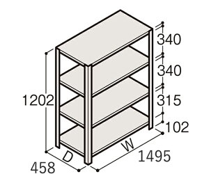 �C�g�[�L�^ITOKI �y�ʒI ERR�J���^ H1200×W1500×D450 �L���I 3�i 1��