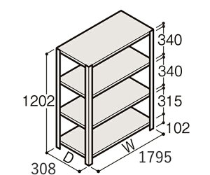 �C�g�[�L�^ITOKI �y�ʒI ERR�J���^ H1200×W1800×D300 �L���I 3�i 1��