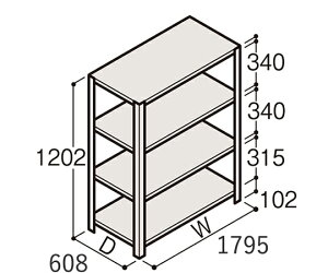 �C�g�[�L�^ITOKI �y�ʒI ERR�J���^ H1200×W1800×D600 �L���I 3�i 1��