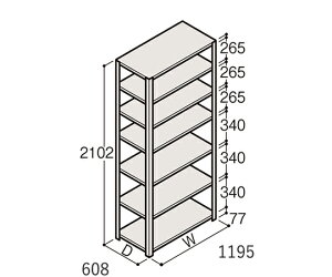 �C�g�[�L�^ITOKI �y�ʒI ERR�J���^ H2100×W1200×D600 �L���I 6�i 1��