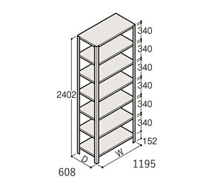 �C�g�[�L�^ITOKI �y�ʒI ERR�J���^ H2400×W1200×D600 �L���I 6�i 1��