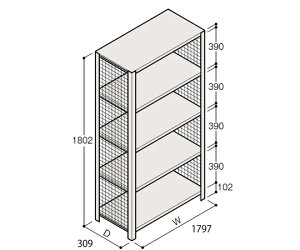 Cg[L^ITOKI yʒI ERRԌ^ H1800×W1800×D300 LI 4i 1
