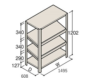 �C�g�[�L�^ITOKI �y�ʒI ERR�X�Ό^ H1200×W1500×D600 �L���I 3�i 1��