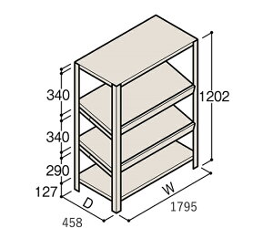 �C�g�[�L�^ITOKI �y�ʒI ERR�X�Ό^ H1200×W1800×D450 �L���I 3�i 1��