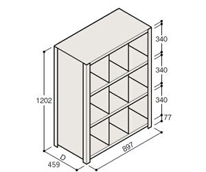 �C�g�[�L�^ITOKI �y�ʒI ERR�d�،^ H1200×W900 ×D450 �L���I 3�i 3���� 1��