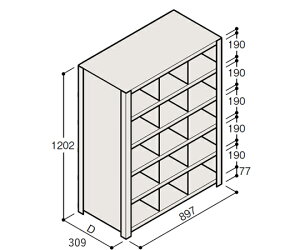 �C�g�[�L�^ITOKI �y�ʒI ERR�d�،^ H1200×W900 ×D300 �L���I 5�i 3���� 1��