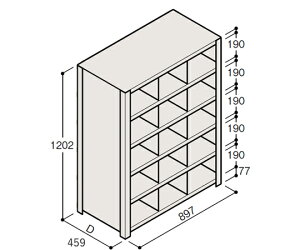 �C�g�[�L�^ITOKI �y�ʒI ERR�d�،^ H1200×W900 ×D450 �L���I 5�i 3���� 1��