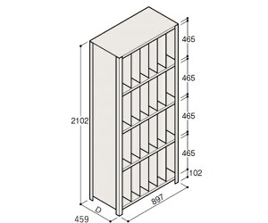 イトーキ/ITOKI 軽量棚 ERR仕切型 H2100×W900 ×D450 有効棚 4段 6分割 1個
