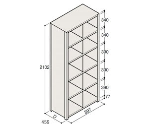 �C�g�[�L�^ITOKI �y�ʒI ERR�d�،^ H2100×W900 ×D450 �L���I 5�i 2���� 1��