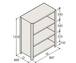 �C�g�[�L�^ITOKI �y�ʒI ERR���^ H1200×W900×D600 �L���I 3�i 1��