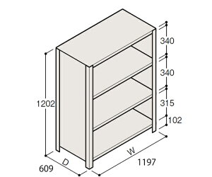 �C�g�[�L�^ITOKI �y�ʒI ERR���^ H1200×W1200×D600 �L���I 3�i 1��