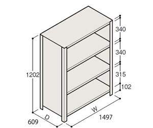 �C�g�[�L�^ITOKI �y�ʒI ERR���^ H1200×W1500×D600 �L���I 3�i 1��