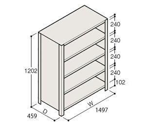 Cg[L^ITOKI yʒI ERR^ H1200×W1500×D450 LI 4i 1
