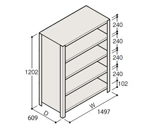 Cg[L^ITOKI yʒI ERR^ H1200×W1500×D600 LI 4i 1