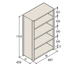 �C�g�[�L�^ITOKI �y�ʒI ERR���^ H1500×W900×D450 �L���I 4�i 1��