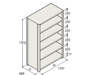�C�g�[�L�^ITOKI �y�ʒI ERR���^ H1500×W1800×D600 �L���I 5�i 1��