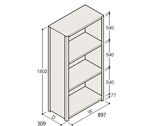 �C�g�[�L�^ITOKI �y�ʒI ERR���^ H1800×W900×D300 �L���I 3�i 1��