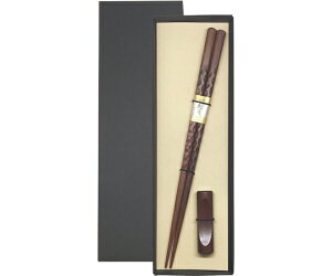 丸十 彫刻木箸 煌 紫檀仕上 箸置付 折箱入 1個 742737