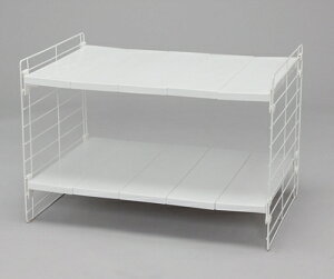 アイリスオーヤマ シンク下伸縮棚 2段 USD-2V(ホワイト)