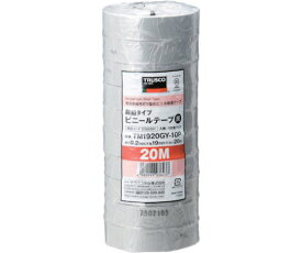 トラスコ中山 脱鉛タイプ　ビニールテープ　19X20m　灰　10巻入り TM1920GY-10P 1パック(10巻入)