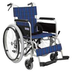 【送料無料】【無料健康相談 対象製品】車いす(アルミ製)自走用 エコネイビーNo.91 背固定400mm KA102B-40