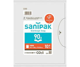 日本サニパック サニパックポリ袋NOCOO（ノクー）90L10枚 0.020mm（ハーフタイプ） CUH99 販売単位：1冊(10枚入)