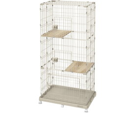 アイリスオーヤマ ペットケージ 3段 ライトベージュ 1個 PEC-903V 飼育