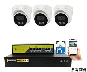 �u���[�h�E�H�b�` 4k�i800����f�jPoE�^�C�vNVR�h�ƃJ�����Z�b�g �h�[���J����3��AHDD4TB�t�� 1�Z�b�g SEC-N-3FK-4T �h�Ɨp�J�����iCCTV�j/�h�ƃJ�����iCCTV�j