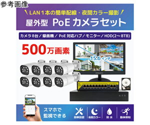�u���[�h�E�H�b�` 500����fPoE NVR�h�ƃJ����8��E��ԃt���J���[�^��@HDD4TB�E15.6�C���`���j�^�[�Z�b�g 1�Z�b�g SEC-N-Y8G-16L-4T �h�Ɨp�J�����iCCTV�j/�h�ƃJ�����iCCTV�j