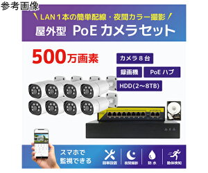 �u���[�h�E�H�b�` 500����fPoE NVR�h�ƃJ����8��E��ԃt���J���[�^��@HDD2TB�Z�b�g 1�Z�b�g SEC-N-Y8G-2T �h�Ɨp�J�����iCCTV�j/�h�ƃJ�����iCCTV�j
