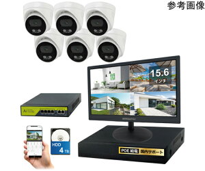 �u���[�h�E�H�b�` 500����fPoE�^�C�vNVR�h�ƃJ�����Z�b�g �h�[���J����6��A15.6�C���`���j�^�[�AHDD4TB�t�� 1�Z�b�g SEC-N-6FM-16L-4T �h�Ɨp�J�����iCCTV�j/�h�ƃJ�����iCCTV�j