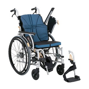 【非課税】日進医療器 車いすウルトラ(自走)ワンストップ付 インディゴNA-U2W+OSB(400MM)