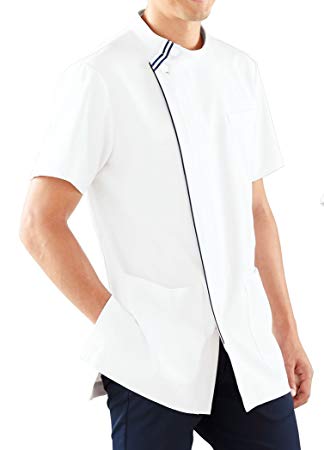 KAZEN（カゼン）　メンズジャケット半袖　052-28（ホワイトXネイビー）　EX