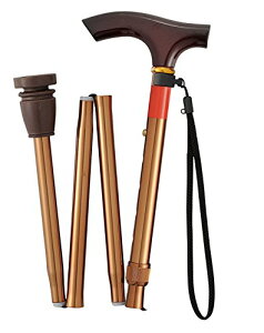 幸和製作所 テイコブ 折りたたみ式伸縮フレキシブルステッキ ブラウン EOF14