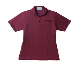 キラク　レディスケアワークシャツL CR142-18(ワイン)